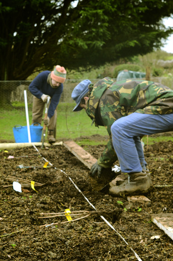 Harry and Sophia planting